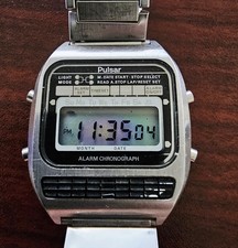 Vintage Pulsar Digital Y446-4080 Quartz Chronograph Wrist Watch 70's-80's picture