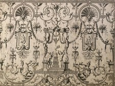 Original 1680 XVIIe Grotesque Mascaron Engraving by Jean Berain, Louis XIVe picture