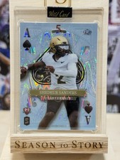 Wild Card 1/1 Shedeur Sanders & Cam Ward Dual Holo E3 Stacked Deck PRC picture