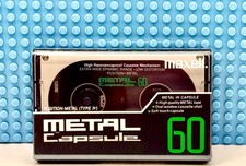 MAXELL METAL  CAPSULE  60  1990 JAPAN  TYPE IV  BLANK CASSETTE TAPE (1) (SEALED) picture
