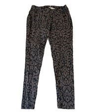 LILDY Black & Brown Damask Pattern Super Soft Jeggings SIZE L/XL picture