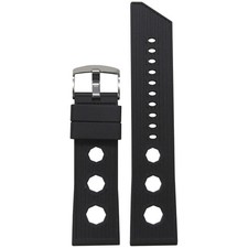 NBR Italian Rubber Watch Band | Bonetto 321 | Black | Hex Rally picture