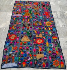 Antique Handmade Quilt Amazing Patchwork Indian Hand Stitched Ralli 4x7 ft picture