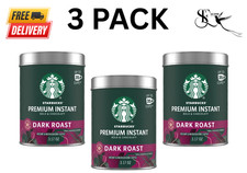 Starbucks Premium Instant Coffee Dark Roast 3.17 oz 3 Pack Strong Coffee picture