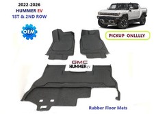 OEM 2022-2026 GMC HUMMER EV PICKUP (ONLY) Rubber Floor Mats 1ST & 2ND ROW picture