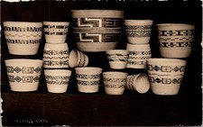 Collection of Beautiful Woven Baskets Sitka c.1918-1930 RPPC Postcard      26152 picture