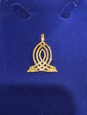 Irish-Made 9ct Gold Celtic Double-Bird Knotwork Pendant – 3 Grams picture
