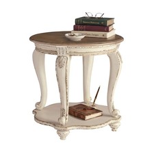 Realyn Round End Table, French Country, White picture