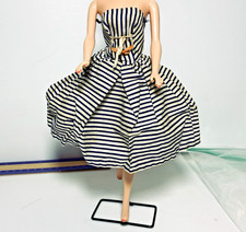 Vintage Barbie #912 Cotton Casual Striped Dress &Japan Toeless Mules picture
