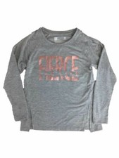 Xersion Girls Rose Gold Gray Fierce For Life Long Sleeve Athletic Shirt picture