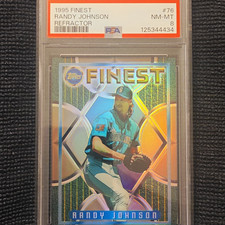 Topps 1995 Finest Randy Johnson #76 Refractor PSA 8 Seattle Mariners picture