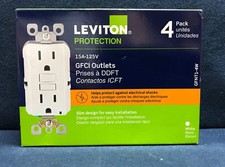 Leviton M22-GFNT1-4W 15A-125V Duplex Outlet - White - (Pack of 4) picture