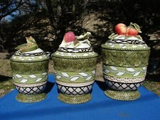 FITZ And FLOYD Canister Set Vista BELLA Kitchen Flour Sugar Coffee Containers picture