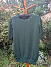 Zara Forest Green Short Sleeve Women Pullover White Stitching Top Fashion Shirt picture