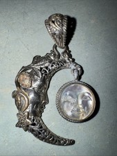 VINTAGE SARDA Sterling Silver and Mother of Pearl moon Pendant picture