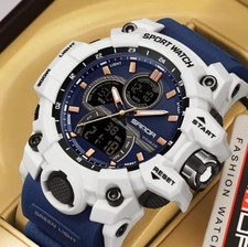 Reloj cronómetro deportivo cuarzo resistente al agua doble pantalla para hombre picture