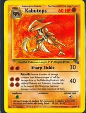 Kabutops 24/62 Rare Fossil Pokemon Unlimited Lightly Played picture