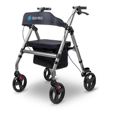 BodyMed Rollator with 8 in. Wheels - Adjustable Padded Seat, Dual Brake System, picture