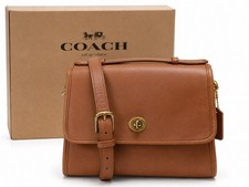Coach 09870 British Tan Leather Court Bag Crossbody Shoulder Brass Hardware EXC picture