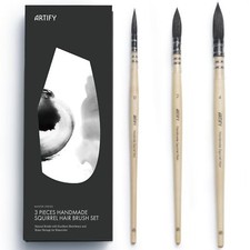 ARTIFY 3PCS Professional Natural Squirrel Hair Quill Watercolor Brushes | Mop... picture
