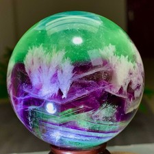 1.13LB Rare high-quality natural snowflake feather crystal ball therapeutic ball picture