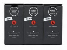 Lot Of 3 Kicking Horse Coffee Happy Camper Organic Whole Bean Medium Roast 10oz picture