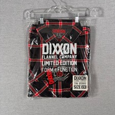 Dixxon Flannel Shirt Mens 2XL XXL Black Red Plaid Button Up The Widow NEW picture