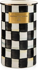 MacKenzie-Childs Courtly Check Utensil Holder Enamel Steel Countertop Bin 89605 picture