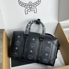 MCM Soft Berlin Visetos small Crossbody Satchel bag black F/S JP picture