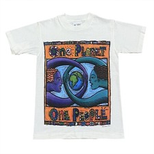 Vintage 1994 Human-I-Tees One Planet, One People T-Shirt Kids Size 10-12 picture
