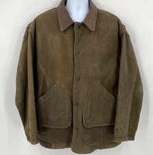 VTG 80s/90s Schott NYC Suede Barn Jacket Mens 46 Brown Plaid Lined Chore USA picture