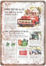 Vintage 1952 Ford F Ad Retro Look Metal Sign A6781 picture
