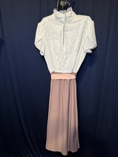 Vintage Made in USA Lace Midi Dress Coquette Romantic 80s 90s picture