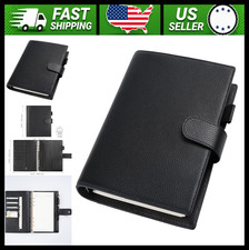 Moterm A5 Leather 6-Ring Planner Binder Organizer Black 25mm Rings picture