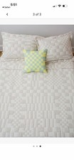 NWT $180 DUSEN DUSEN Home Check Cotton Sheet Queen Set picture