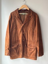 Vintage Orvis Men's Medium Brown Suede Leather Field Jacket Blazer picture