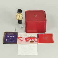 Full Set *MINT* Vintage 1980 OMEGA De Ville Cal.1332 Quartz Date Gold 34mm Men's picture
