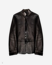 Emporio Armani Vintage Leather Jacket Black Mens IT 48 picture