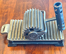 Antique Hand fluting iron, 4 piece w/ plate, base and heater plate, picture