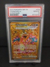 2023 Pokemon Charizard ex 228/197 Obsidian Flames Hyper Rare Gold PSA 10 GEM picture