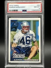 2010 TOPPS ~ AARON HERNANDEZ #96 ~ PSA 8 NM-MT ~ NEW ENGLAND PATRIOTS picture