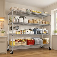 4 Tier Heavy Duty Large Wire Shelving Unit NSF Metal Shelf Rack Shelving Kitchen picture