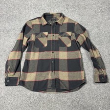 Brixton Shirt Mens Large Black Plaid Flannel Long Sleeve Button Front Bowery picture