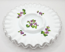 Fenton Milk Glass Silver Crest 7