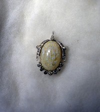 Beautiful Vintage Panetta White Opal Chip Pendant Silver Tone Rhodium Plated? picture