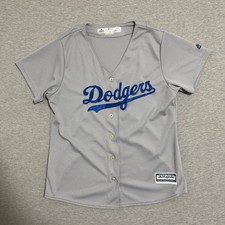 Majestic LA Dodgers Gray Cool Base MLB Baseball Jersey Women Large picture