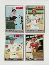 1970 Topps Baseball Lot Of 4 HOF'ers Brooks Robinson,Brock,Morgan,Tony Perez picture