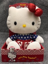 Vintage 2002 Hello Kitty Sanrio Patriotic USA Plush Doll Original Box 61107 picture