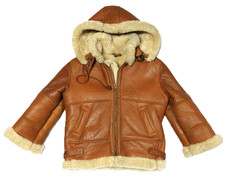 Harlin Child’s Genuine Shearling Aviator B-3 Bomber Coat Medium picture