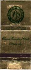Elcona Country Club Elkhart IN Vintage Matchbook Cover 1970s picture